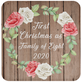 First Christmas As Family Of Eight 2020 - Drink Coaster B