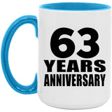 63rd Anniversary 63 Years - 15oz Accent Mug Blue