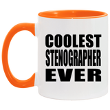 Coolest Stenographer Ever - 11oz Accent Mug Orange