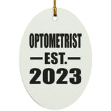 Optometrist Established EST. 2023 - Oval Ornament