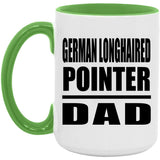 German Longhaired Pointer Dad - 15oz Accent Mug Green