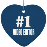 Number One #1 Video Editor - Heart Ornament