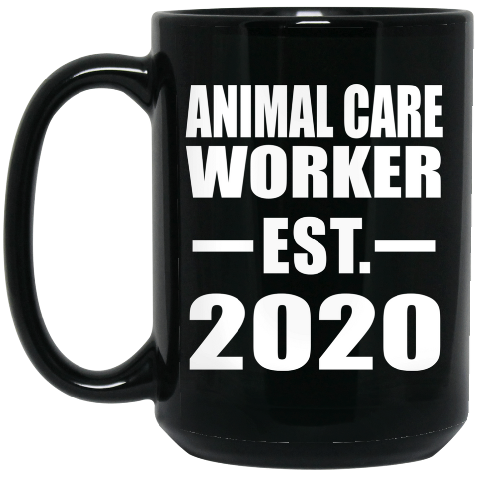 Animal Care Worker Established EST. 2020 - 15oz Coffee Mug Black