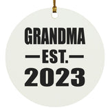Grandma Established EST. 2023 - Circle Ornament
