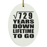 27th Anniversary Square Root of 729 Years Lifetime To Go - Oval Ornament