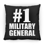 Number One #1 Military General - Throw Pillow Black