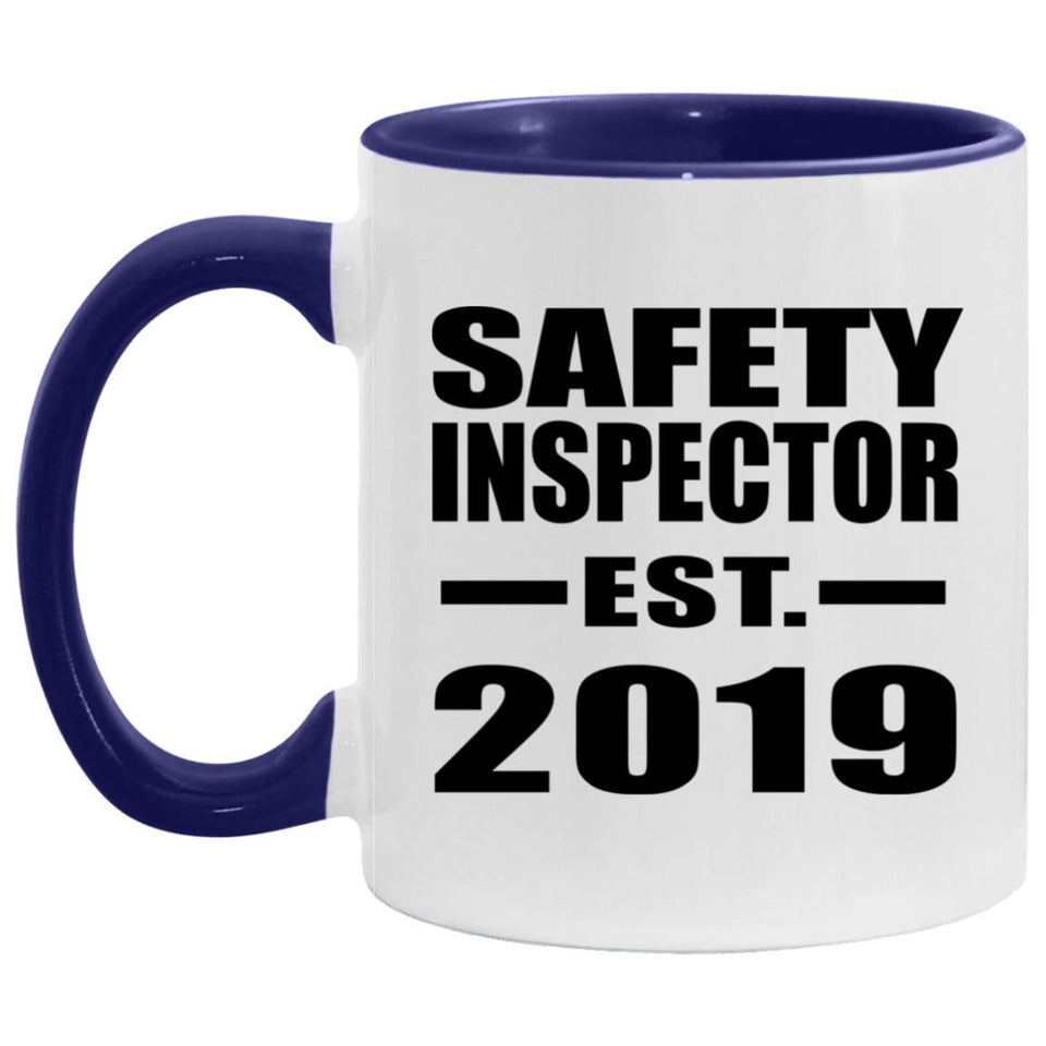 Safety Inspector Established EST. 2019 - 11oz Accent Mug Purple