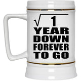 1st Anniversary Square Root of 1 Year Down Forever To Go - Beer Stein