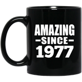 47th Birthday Amazing Since 1977 - 11 Oz Coffee Mug Black