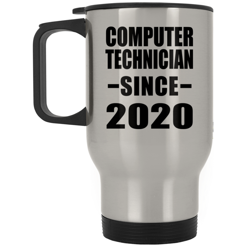 Computer Technician Since 2020 - Silver Travel Mug