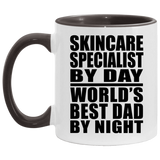 Skincare Specialist By Day World's Best Dad By Night - 11oz Accent Mug Black