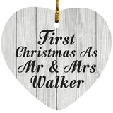 First Christmas As Mr & Mrs Walker - Heart Ornament F