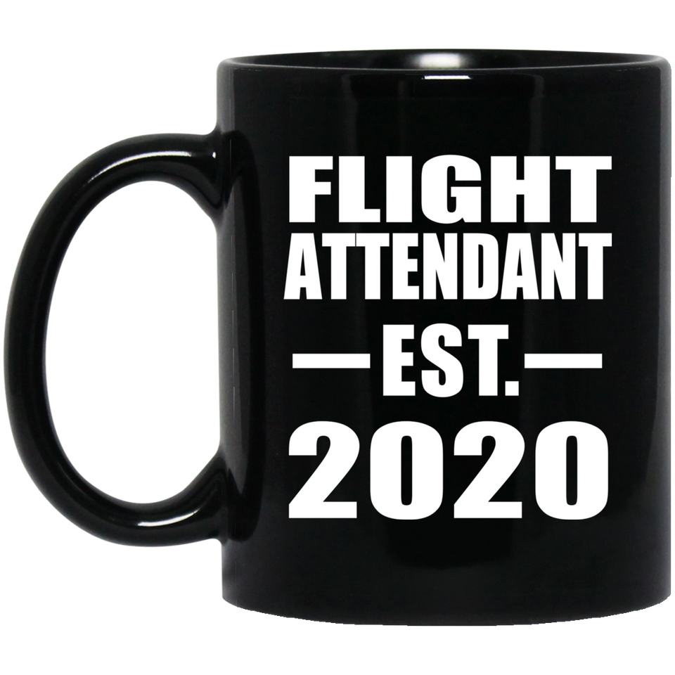 Flight Attendant Established EST. 2020 - 11oz Coffee Mug Black