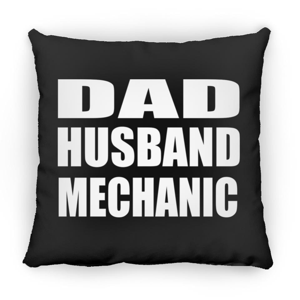 Dad Husband Mechanic - Throw Pillow Black