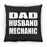 Dad Husband Mechanic - Throw Pillow Black