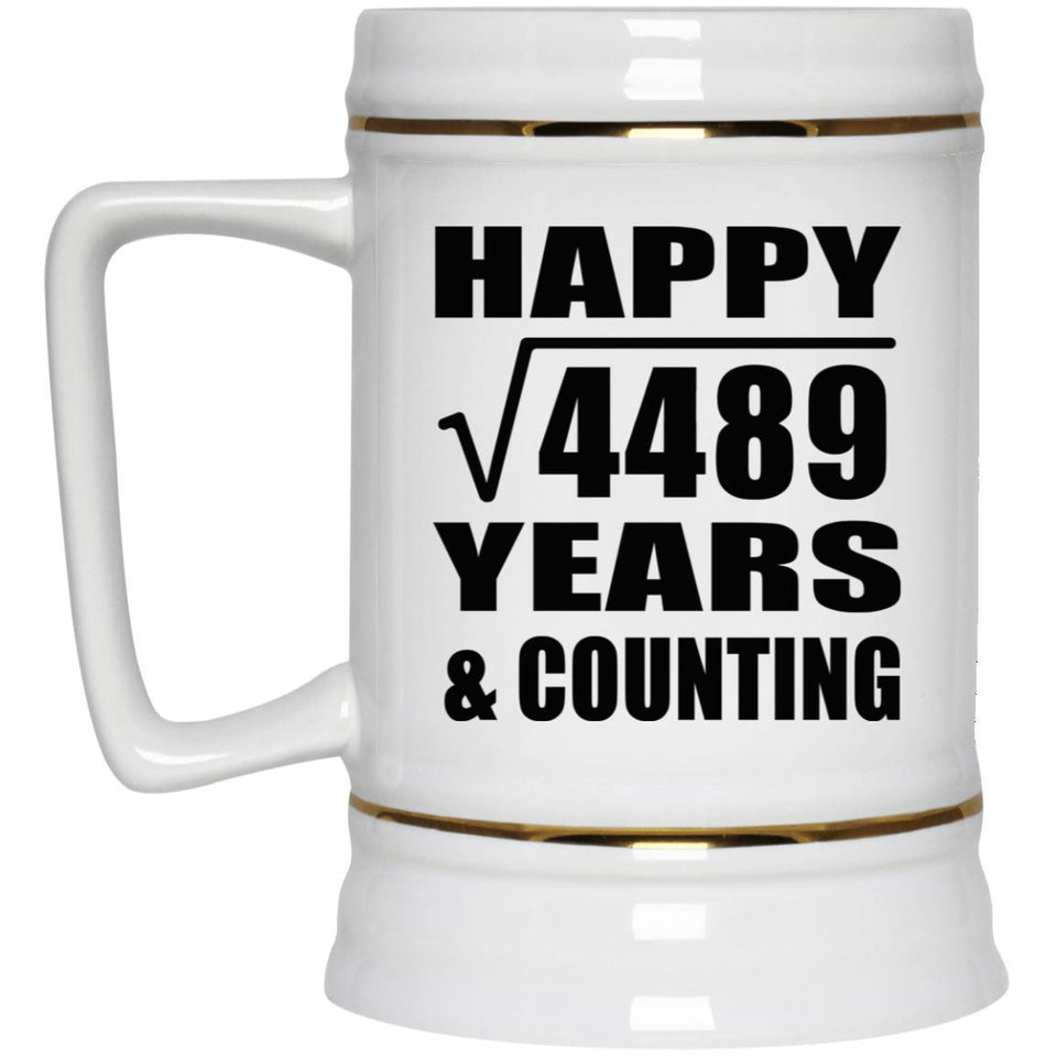Happy 67th Anniversary Square Root of 4489 Years & Counting - Beer Stein