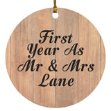 First Year As Mr & Mrs Lane - Circle Ornament C