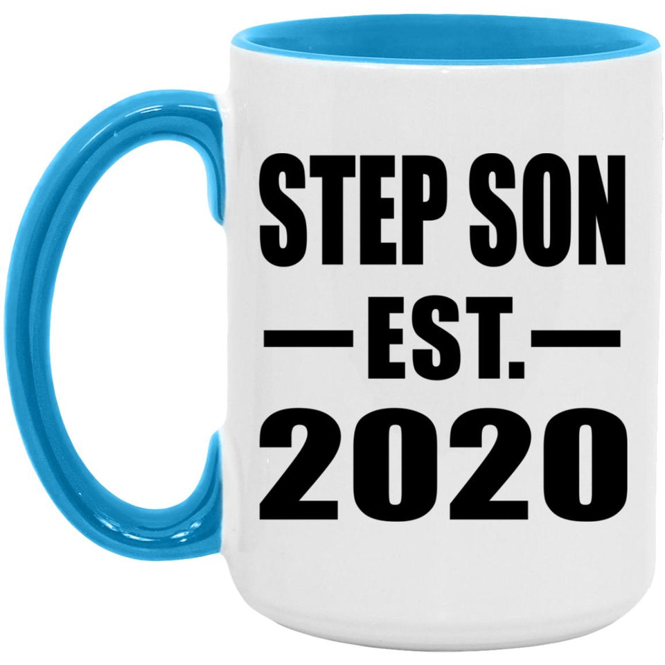 Step Son Established EST. 2020 - 15oz Accent Mug Blue