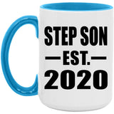Step Son Established EST. 2020 - 15oz Accent Mug Blue
