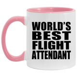 World's Best Flight Attendant - 11oz Accent Mug Pink
