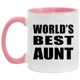 World's Best Aunt - 11oz Accent Mug Pink