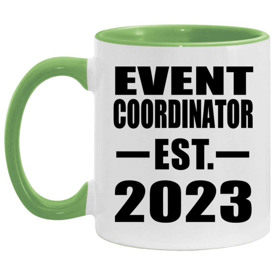 Event Coordinator Established EST. 2023 - 11oz Accent Mug Green