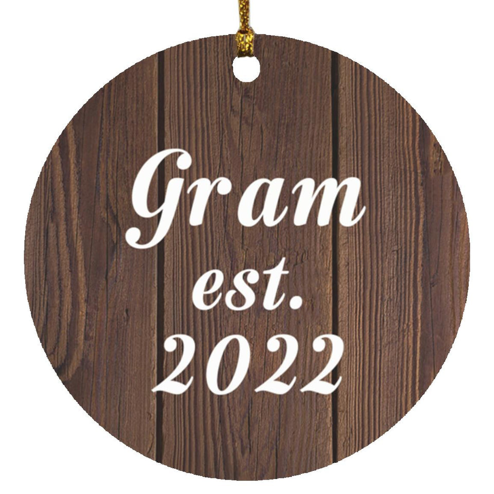 Gram Established EST. 2022 - Circle Ornament D