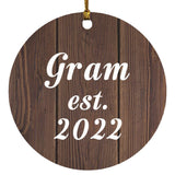 Gram Established EST. 2022 - Circle Ornament D