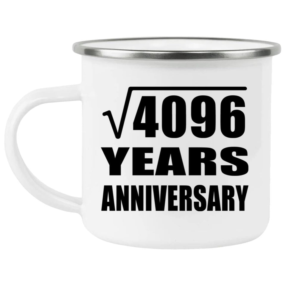 64th Anniversary Square Root of 4096 Years Anniversary - 12oz Camping Mug