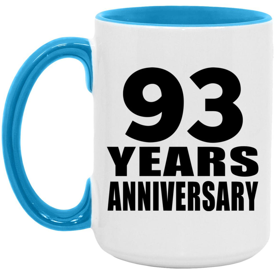 93rd Anniversary 93 Years - 15oz Accent Mug Blue