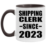 Shipping Clerk Since 2023 - 11oz Accent Mug Black