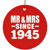 79th Anniversary Mr & Mrs Since 1945 - Circle Ornament
