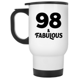 98th Birthday 98 & Fabulous - White Travel Mug