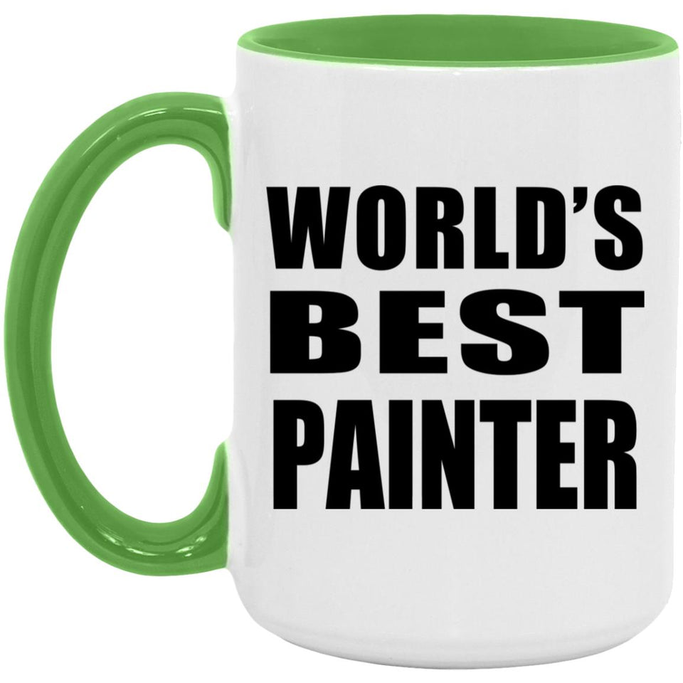 World's Best Painter - 15oz Accent Mug Green