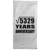 73rd Anniversary Square Root of 5329 Years Anniversary - Hand Towel