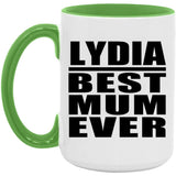Lydia Best Mum Ever - 15oz Accent Mug Green