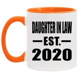 Daughter In Law Established EST. 2020 - 11oz Accent Mug Orange