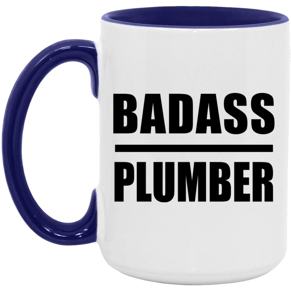 Badass Plumber - 15oz Accent Mug Purple