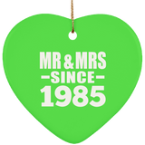 39th Anniversary Mr & Mrs Since 1985 - Heart Ornament