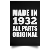92nd Birthday Made in 1932 All Parts Original - Poster Portrait