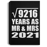 96th Anniversary Square Root of 9216 Years As Mr & Mrs 2021 - Canvas Portrait
