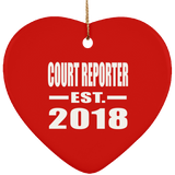 Court Reporter Established EST. 2018 - Heart Ornament