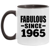 59th Birthday Fabulous Since 1965 - 11oz Accent Mug Black