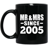 19th Anniversary Mr & Mrs Since 2005 - 11 Oz Coffee Mug Black