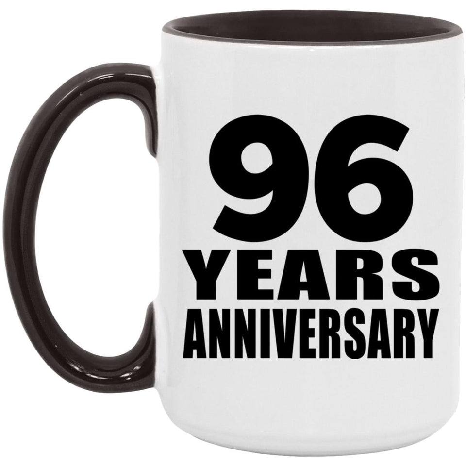 96th Anniversary 96 Years - 15oz Accent Mug Black