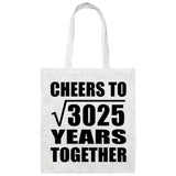55th Anniversary Cheers To Square Root of 3025 Years Together - Tote Bag White