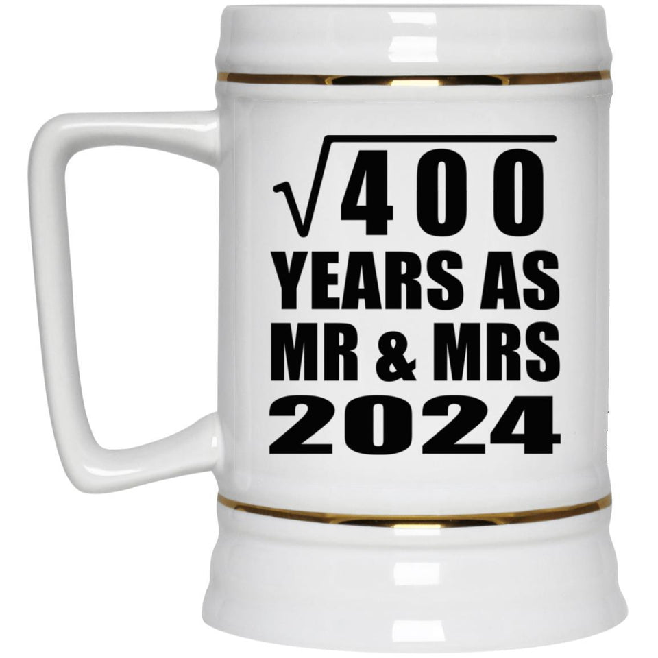 20th Anniversary Square Root of 400 Years As Mr & Mrs 2024 - Beer Stein