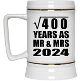 20th Anniversary Square Root of 400 Years As Mr & Mrs 2024 - Beer Stein