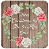 First Christmas As Mr & Mrs Carr - Drink Coaster B