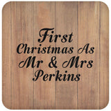 First Christmas As Mr & Mrs Perkins - Drink Coaster C